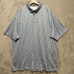 AndersonOrd Mens Performance‎ Sport Golf Polo Blue Turtle Print Short Sleeve